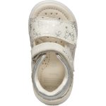 Geox B Zapito D fehér-ezüst masnis csillámos 2 tépőzáras respira (lélegző) bőr kislány gyerekszandál