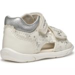 Geox B Zapito D fehér-ezüst masnis csillámos 2 tépőzáras respira (lélegző) bőr kislány gyerekszandál