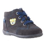 SIESTA-RICHTER sötétszürke-kék MACIS PLÜSS BÉLELT fűzős velúr bőr első lépés cipő