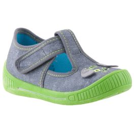 SUPERFIT GRAU szürke/zöld KUTYAFÜLES NYITOTT vászon váltócipő   SUPERFIT GRAU szürke/zöld KUTYAFÜLES NYITOTT vászon váltócipő