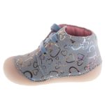 Siesta-Richter világoskék csillogó szívecskés fűzős velúrbőr orrvédős lány tipegő