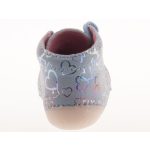 Siesta-Richter világoskék csillogó szívecskés fűzős velúrbőr orrvédős lány tipegő