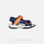 Geox J Borealis sötétkék-narancssárga 3 tépőzáras respira (lélegző) Water Friendly textil kisfiú gyerekszandál