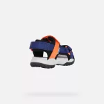 Geox J Borealis sötétkék-narancssárga 3 tépőzáras respira (lélegző) Water Friendly textil kisfiú gyerekszandál