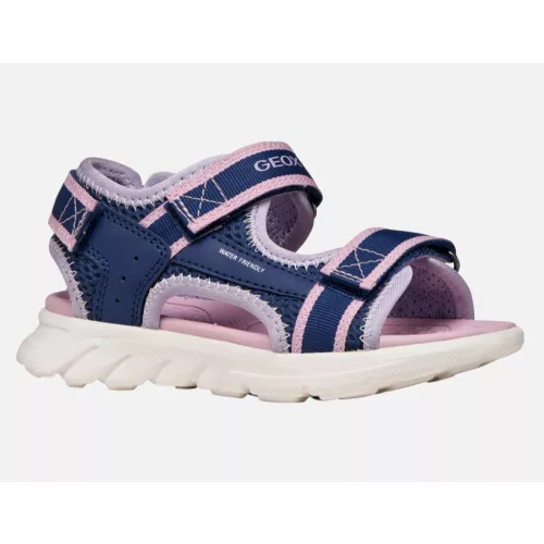 Geox J Airadyum kék-lila 3 tépőzáras respira (lélegző) water friendly textil kislány gyerekszandál