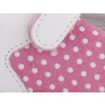 Siesta-Richter rózsa-fehér pöttyös masnis tépős balerina 