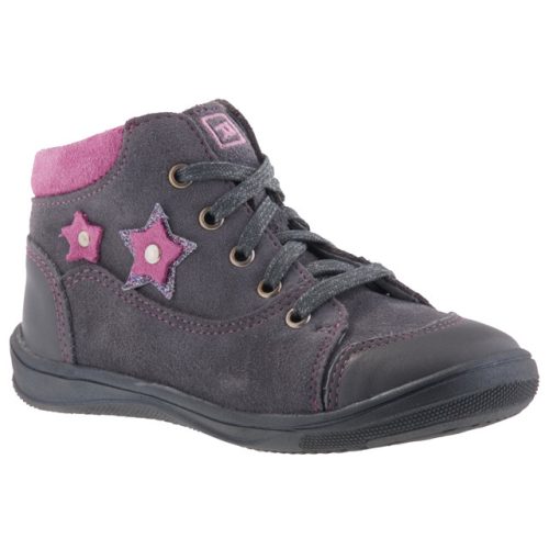 SIESTA-RICHTER szürke/rózsaszín fűzős velúr bőr cipő