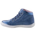 SIESTA-RICHTER metál sötétkék/ezüst fűzős bőr magasszárú cipő