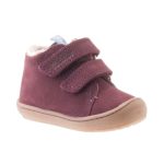 Siesta-Richter tépőzáras bordó nubuk bundás téli cipő