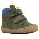 Siesta-Richter magas szárú 2 tépőzáras khakizöld nubuk bundás téli bakancs