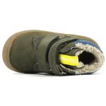 Siesta-Richter magas szárú 2 tépőzáras khakizöld nubuk bundás téli bakancs