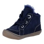 Siesta-Richter sötétkék fűzős szőrme béléses velúr bőr kisfiú cipő