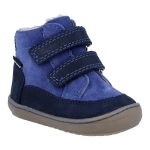 Siesta-Richter sötétkék-kék 2 tépőzáras szőrme béléses sympatex (vízálló) velúr bőr kisfiú cipő