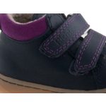 Siesta-Richter sötétkék-magenta lila 2 tépőzáras melegbéléses bőr kislány cipő