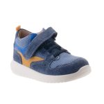 Siesta-Richter kék-mustár sárga gumifűzős-tépőzáras velúrbőr-textil fiú cipő 