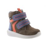 Siesta-Richter sötétzöld-kék-narancs 2 tépőzáras filc béléses sympatex (vízálló) velúr bőr kisfiú cipő