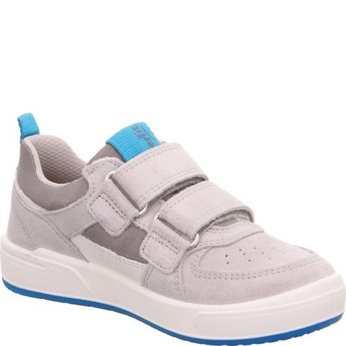 Superfit Maverick szürke-türkizkék-fehér 2 tépőzáras bőr kisfiú gyerekcipő (1-100107-2500)