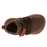 Siesta-Richter sötétzöld-barna 2 tépőzáras BAREFOOT talpú velúrbőr cipő