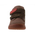 Siesta-Richter sötétzöld-barna 2 tépőzáras BAREFOOT talpú velúrbőr cipő