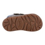 Siesta-Richter bézs-barna-zöld 2 tépőzáras sympatex (vízálló) szőrme béléses barefoot talpú velúr bőr fiú bakancs