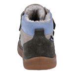 Siesta-Richter bézs-barna-zöld 2 tépőzáras sympatex (vízálló) szőrme béléses barefoot talpú velúr bőr fiú bakancs