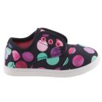 Színhibás TOMS fekete színes pöttyös két tépőzáras cipő