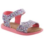 Színhibás TOMS STRAPPY SANDAL 2 tépős rózsa/virág mintás szandál