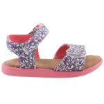 Színhibás TOMS STRAPPY SANDAL 2 tépős rózsa/virág mintás szandál