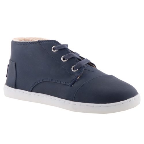 TOMS PASEO MID fűzős sötétkék szőrmés cipő 30-39