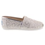 TOMS CLASSIC ezüst HÍMZETT VIRÁGOS balerina cipő
