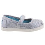 TOMS Mary Jane SILVER METAL balerina cipő