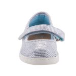 TOMS Mary Jane SILVER METAL balerina cipő