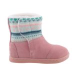 TOMS NEPAL tépős rózsaszín MINTÁS szőrmés csizma