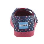 TOMS POLY sötétkék/málna/pöttyös tépőzáras balerina cipő