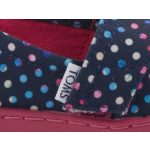 TOMS POLY sötétkék/málna/pöttyös tépőzáras balerina cipő