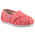 TOMS ALPARGATA MINT GLITTER korall csillogós tépős félcipő