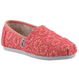 TOMS ALPARGATA MINT GLITTER korall csillogós tépős félcipő   TOMS ALPARGATA MINT GLITTER korall csillogós tépős félcipő