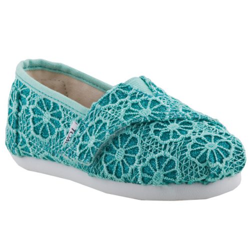 TOMS ALPARGATA MINT GLITTER menta csillogós tépős félcipő