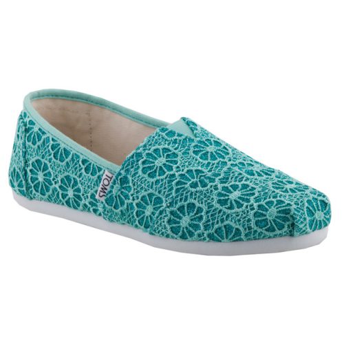TOMS ALPARGATA MINT GLITTER menta csillogós tépős félcipő 30-39