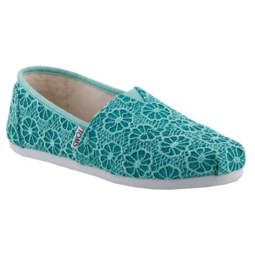 TOMS ALPARGATA MINT GLITTER menta csillogós tépős félcipő