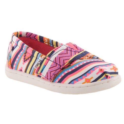 TOMS ALPARGATA ciklámen/fehér/színes mintás tépős balerina cipő 19.5-28.5