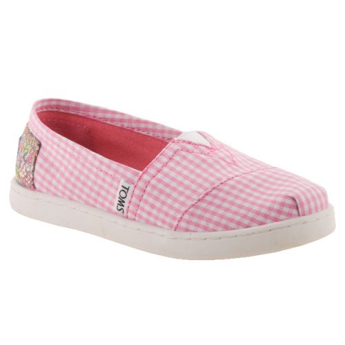 TOMS ALPARGATA rózsa/fehér kockás tépős balerina cipő