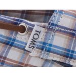 TOMS BIMINI fehér/kék/drapp kockás tépős félcipő