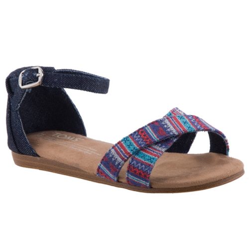 TOMS CORREA BLUE DENIM csatos farmer/mintás szandál