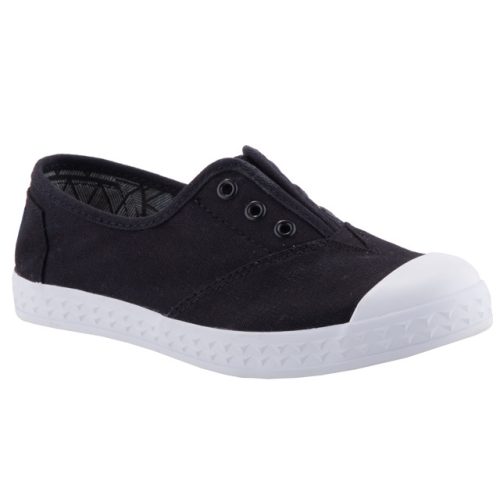 TOMS ZUMA BLACK CANVAS fekete orrvédős GUMIS belebújós cipő