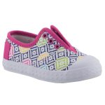 TOMS ZUMA PINK VINTAGE málna/színes mintás GUMIS belebújós cipő