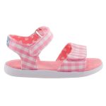 TOMS STRAPPY PINK rózsa/fehér kockás 2 tépős szandál