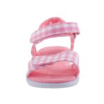 TOMS STRAPPY PINK rózsa/fehér kockás 2 tépős szandál