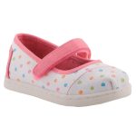 TOMS MARY JANE fehér/rózsa/mintás PÖTTYÖS tépős balerina cipő