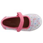 TOMS MARY JANE fehér/rózsa/mintás PÖTTYÖS tépős balerina cipő